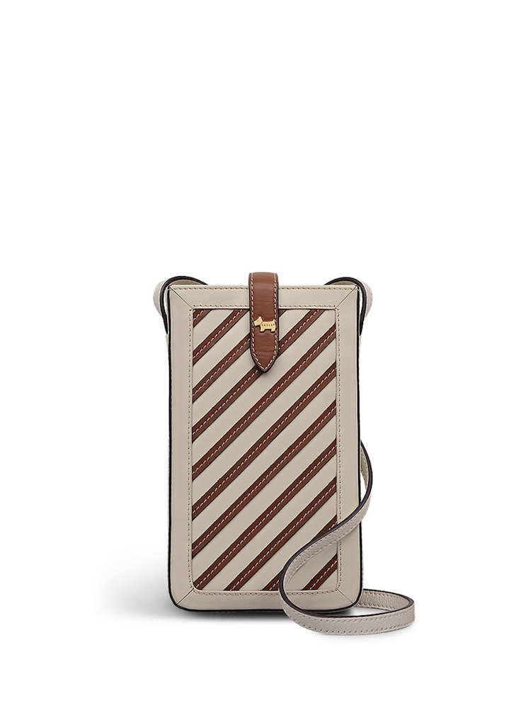 Radley White Willis Street Stripe Phone Cross-Body Bag - Image 1 of 6 Radley White Willis Street Stripe Phone Cross-Body Bag - Image 1 of 6