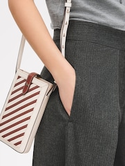 Radley White Willis Street Stripe Phone Cross-Body Bag - Image 6 of 6