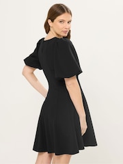 Star by Julien MacDonald Black Panelled Fit & Flare Dress - Image 3 of 4