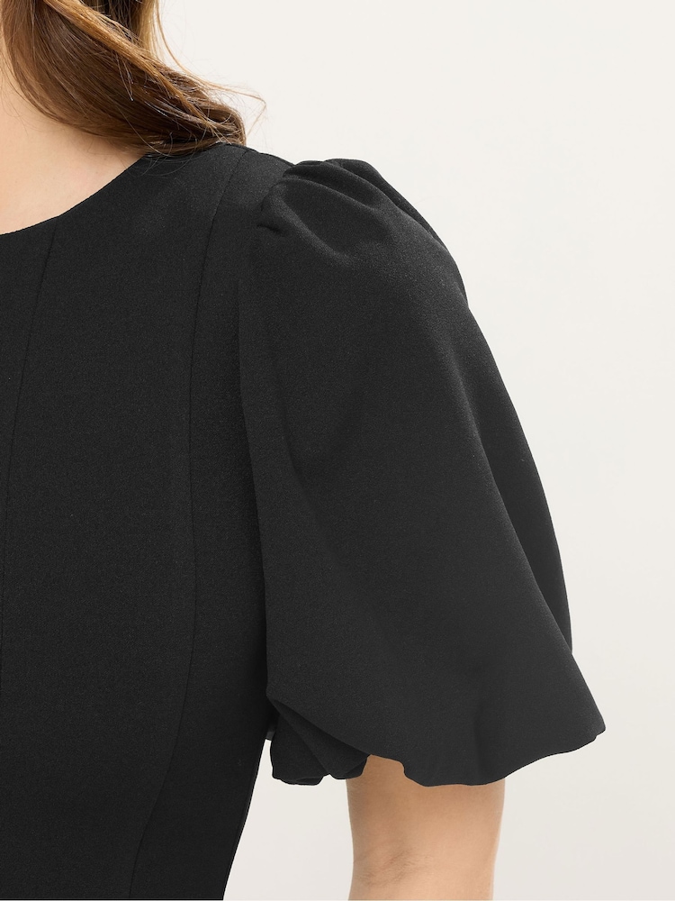 Star by Julien MacDonald Black Panelled Fit & Flare Dress - Image 4 of 4