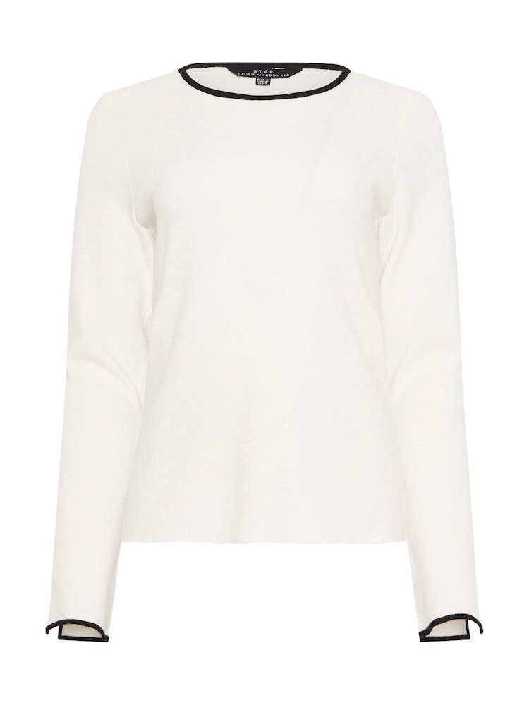 Star by Julien MacDonald Cream Contrast Trim Jumper - Image 4 of 4