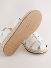 White Standard Fit (F) Wedge Fisherman Sandals - Image 3 of 5