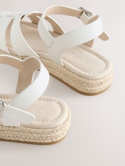 White Standard Fit (F) Wedge Fisherman Sandals - Image 4 of 5