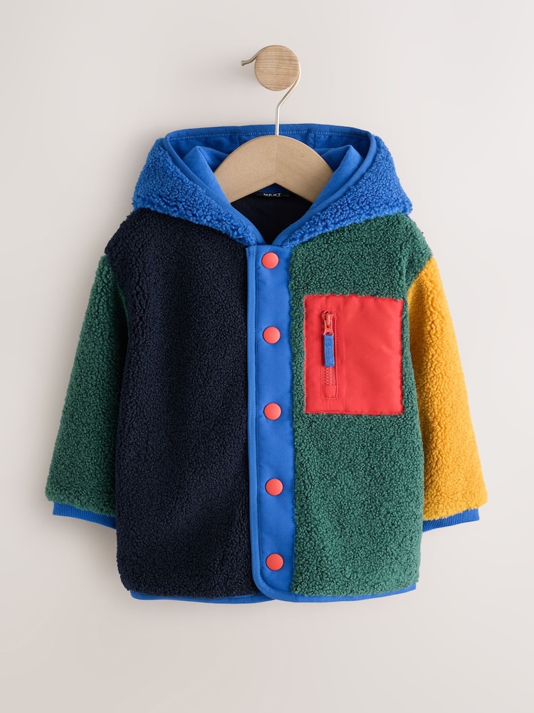Multi Bright Colourblock Hooded Fleece (3mths-7yrs) - Image 1 of 5 Multi Bright Colourblock Hooded Fleece (3mths-7yrs) - Image 1 of 5