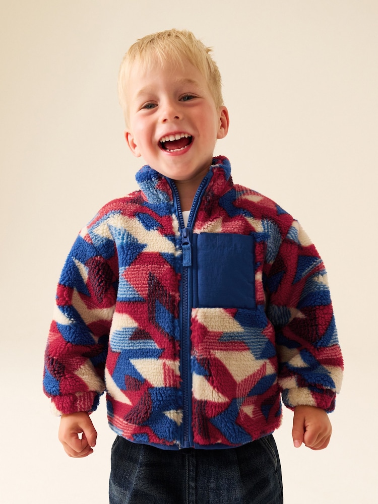 Red/Blue Aztech - All Over Print Fleece (3mths-7yrs) - Image 1 de 9 Red/Blue Aztech - All Over Print Fleece (3mths-7yrs) - Image 1 de 9