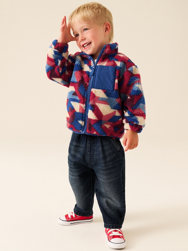 Red/Blue Aztech - All Over Print Fleece (3mths-7yrs) - Image 2 de 9 Red/Blue Aztech - All Over Print Fleece (3mths-7yrs) - Image 2 de 9