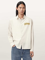AllSaints White Samuel Long Sleeve Shirt - Image 1 of 7