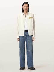 AllSaints White Samuel Long Sleeve Shirt - Image 6 of 7