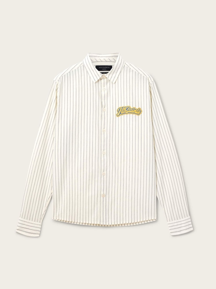 AllSaints White Samuel Long Sleeve Shirt - Image 7 of 7