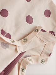Burgundy/Ecru Spot Woven Baby Dungaree And Bodysuit 2 Piece Set (0mths-2yrs) - Image 6 of 8