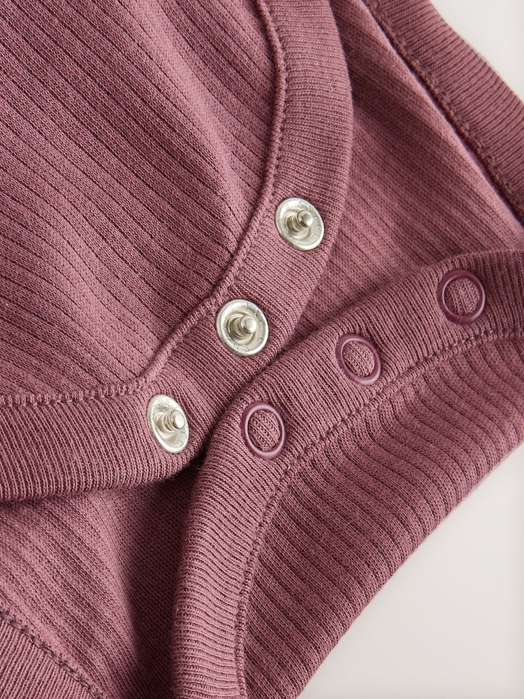 Burgundy/Ecru Spot Woven Baby Dungaree And Bodysuit 2 Piece Set (0mths-2yrs) - Image 8 of 8