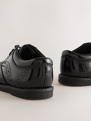 Black Patent Standard Fit (F) Lace Up Brogue Shoes - Image 5 of 5