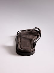 The Set Toe Loop Strappy Sandals Chocolate Brown Suede - Image 3 of 4