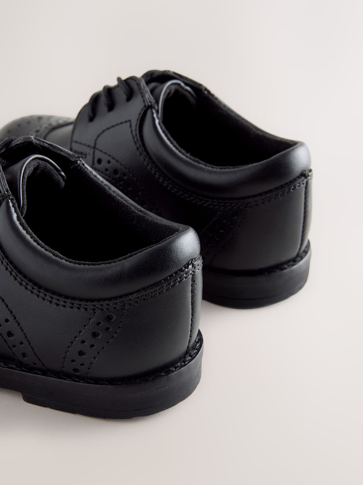 Black Wide Fit (G) Lace Up Brogue Shoes - Image 5 of 5