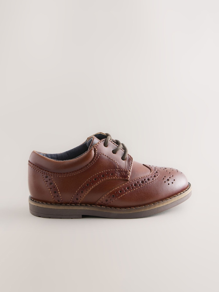 Tan Brown Wide Fit (G) Lace Up Brogue Shoes - Image 2 of 5 Tan Brown Wide Fit (G) Lace Up Brogue Shoes - Image 2 of 5