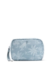 Victoria's Secret Blue Palm Print Make-Up Bag - Image 1 of 3