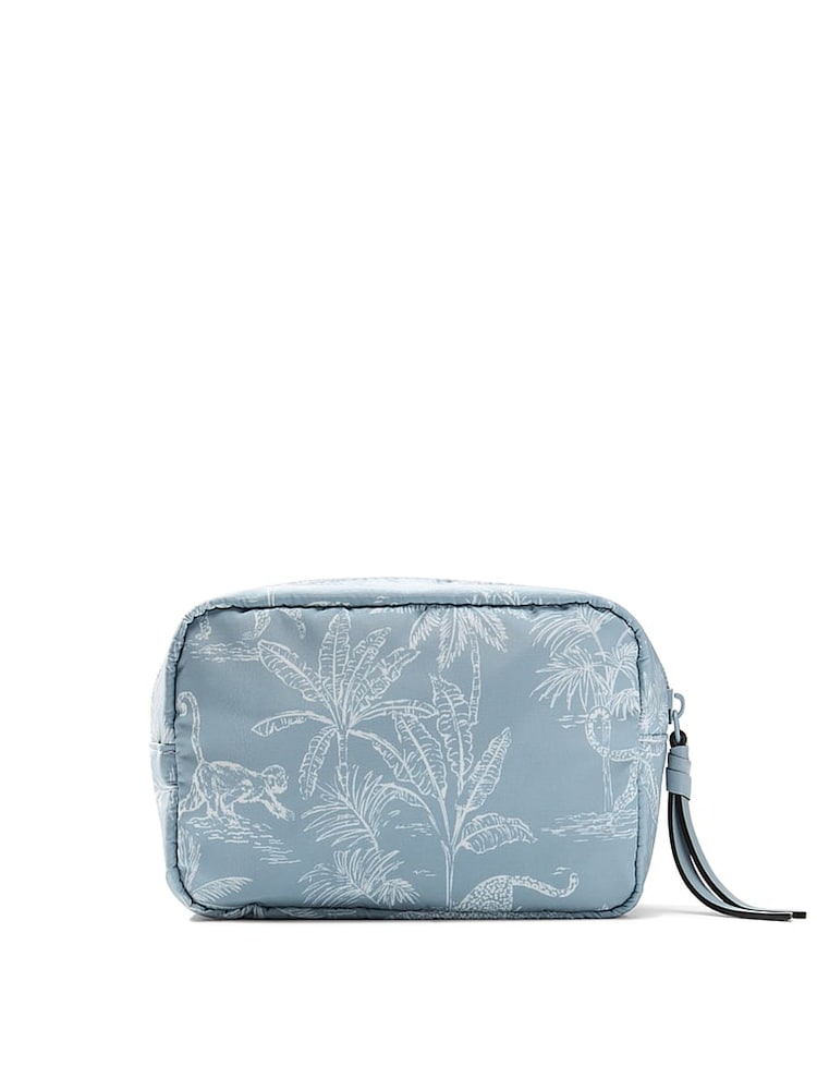 Victoria's Secret Blue Palm Print Make-Up Bag - Image 2 of 3