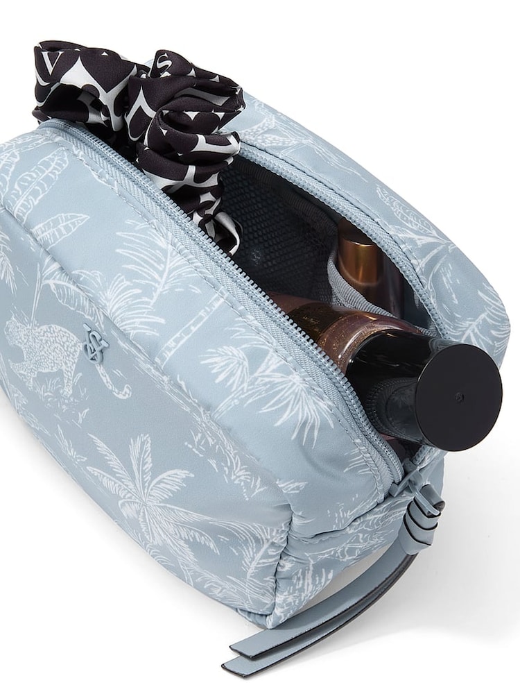 Victoria's Secret Blue Palm Print Make-Up Bag - Image 3 of 3