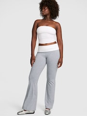 Victoria's Secret PINK Medium Heather Grey Foldover Leggings - Image 1 of 2