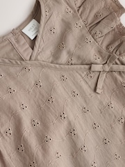 Chocolate Brown Broderie Baby Romper (0mths-2yrs) - Image 4 of 8