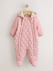 Pink Nylon Spot Double Zip - Hooded Baby All-In-One (0mths-2yrs) - 7এর মধ্যে 1 ছবি