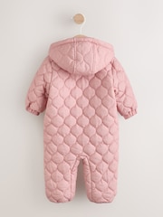 Pink Nylon Spot Double Zip - Hooded Baby All-In-One (0mths-2yrs) - 7এর মধ্যে 2 ছবি