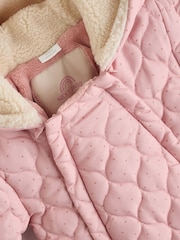 Pink Nylon Spot Double Zip - Hooded Baby All-In-One (0mths-2yrs) - 7এর মধ্যে 4 ছবি