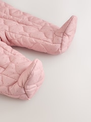 Pink Nylon Spot Double Zip - Hooded Baby All-In-One (0mths-2yrs) - 7এর মধ্যে 6 ছবি