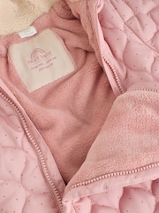 Pink Nylon Spot Double Zip - Hooded Baby All-In-One (0mths-2yrs) - 7এর মধ্যে 7 ছবি