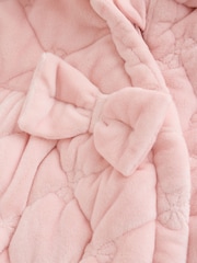 Pink Velour Zip Through Quilted Baby All-In-One (0mths-2yrs) - Image 5 of 9
