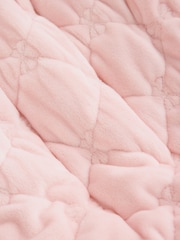 Pink Velour Zip Through Quilted Baby All-In-One (0mths-2yrs) - Image 9 of 9
