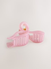 ורוד - סיכת שיער בדוגמת פפיון משרף סינתטי - תמונה 2 מתוך 3