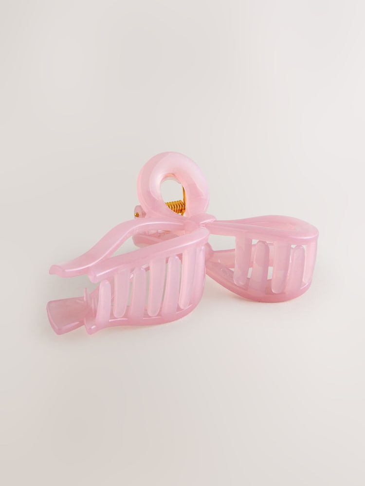 ורוד - סיכת שיער בדוגמת פפיון משרף סינתטי - תמונה 2 מתוך 3