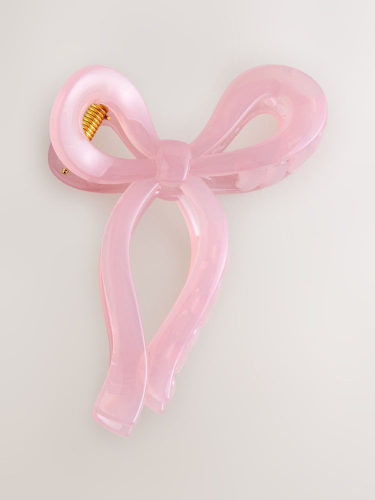 ורוד - סיכת שיער בדוגמת פפיון משרף סינתטי - תמונה 3 מתוך 3