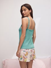Teal Blå fjäril - Ribbväst Kort Pyjamas Set - Bild 3 av 5