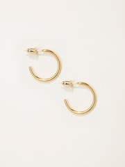 FatFace Gold Tone Waterproof Hoop Earrings - Image 1 of 2