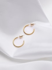 FatFace Gold Tone Waterproof Hoop Earrings - Image 2 of 2