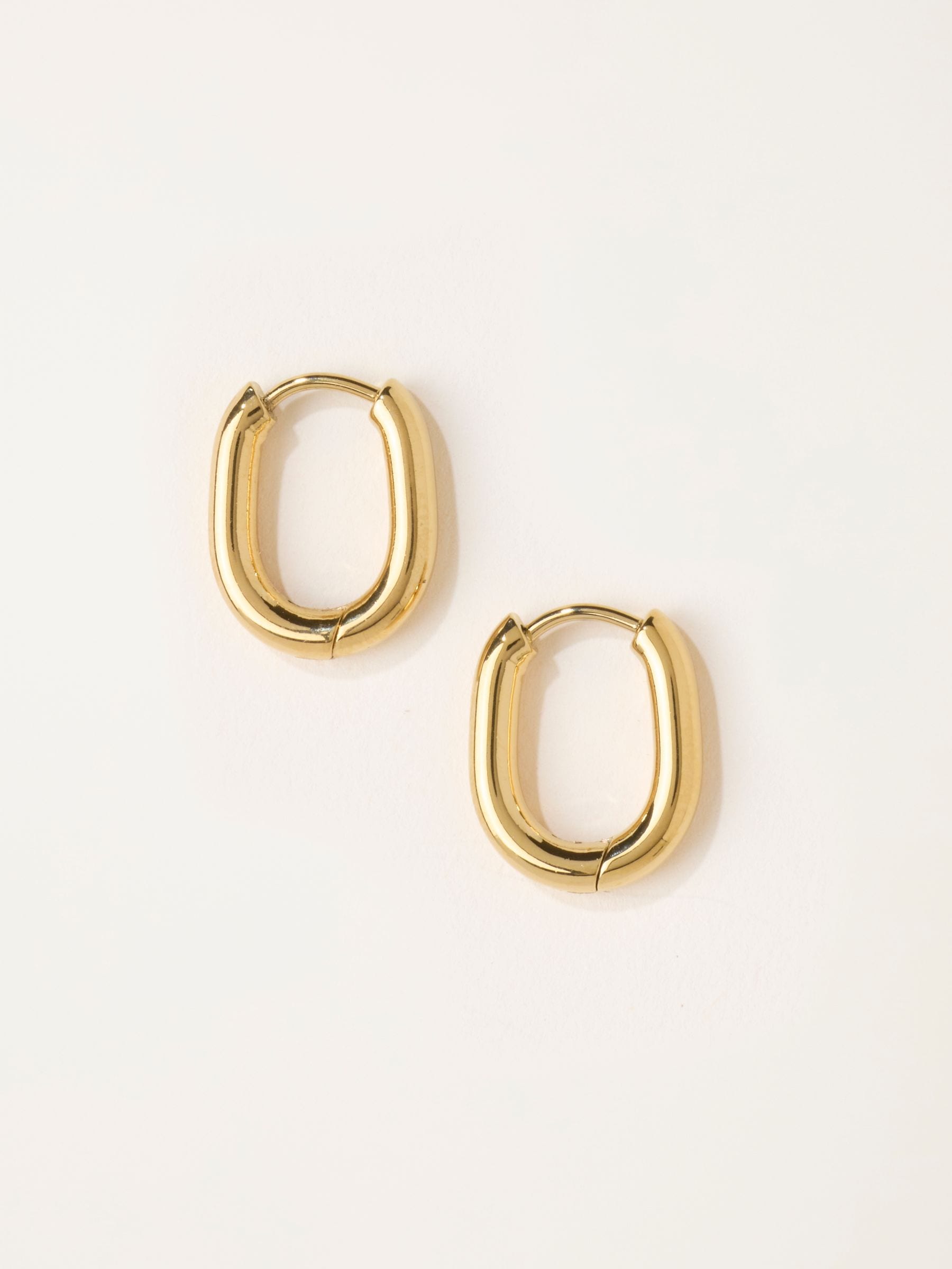 Fat Face - Women - Earrings - Oval Hoops - Gold