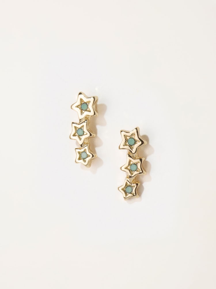 FatFace Gold Tone Star Crawler Earrings - Image 1 of 2