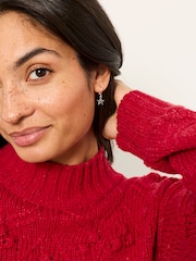FatFace Silver Tone Star Drop Earrings - Image 1 of 3