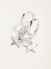 FatFace Silver Tone Star Drop Earrings - Image 3 of 3
