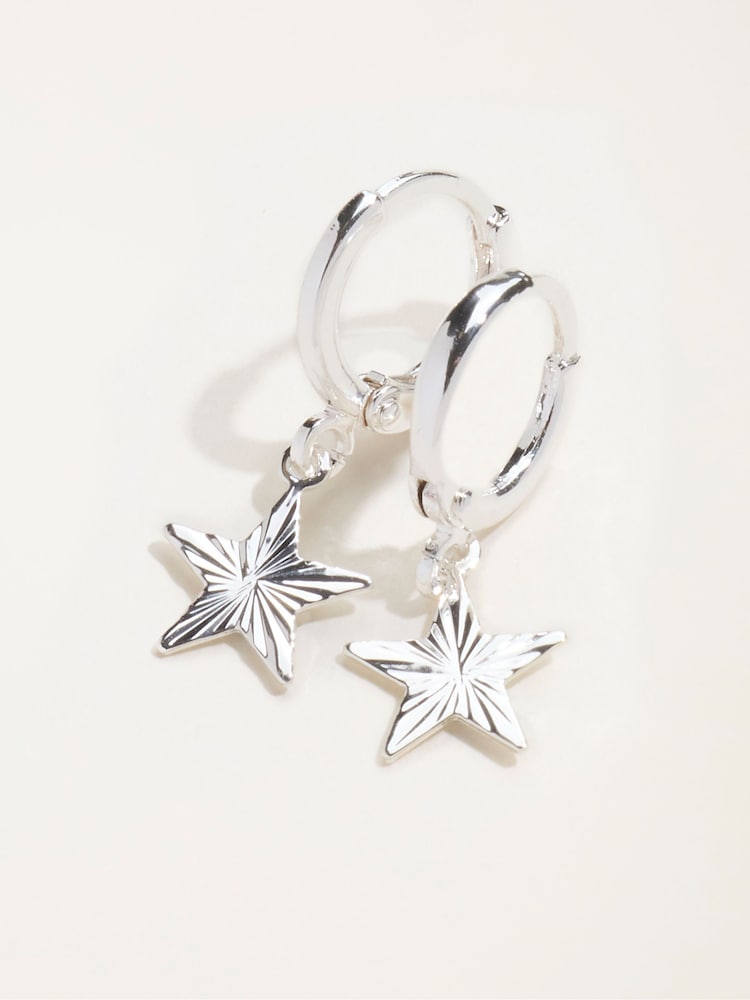 FatFace Silver Tone Star Drop Earrings - Image 3 of 3 FatFace Silver Tone Star Drop Earrings - Image 3 of 3