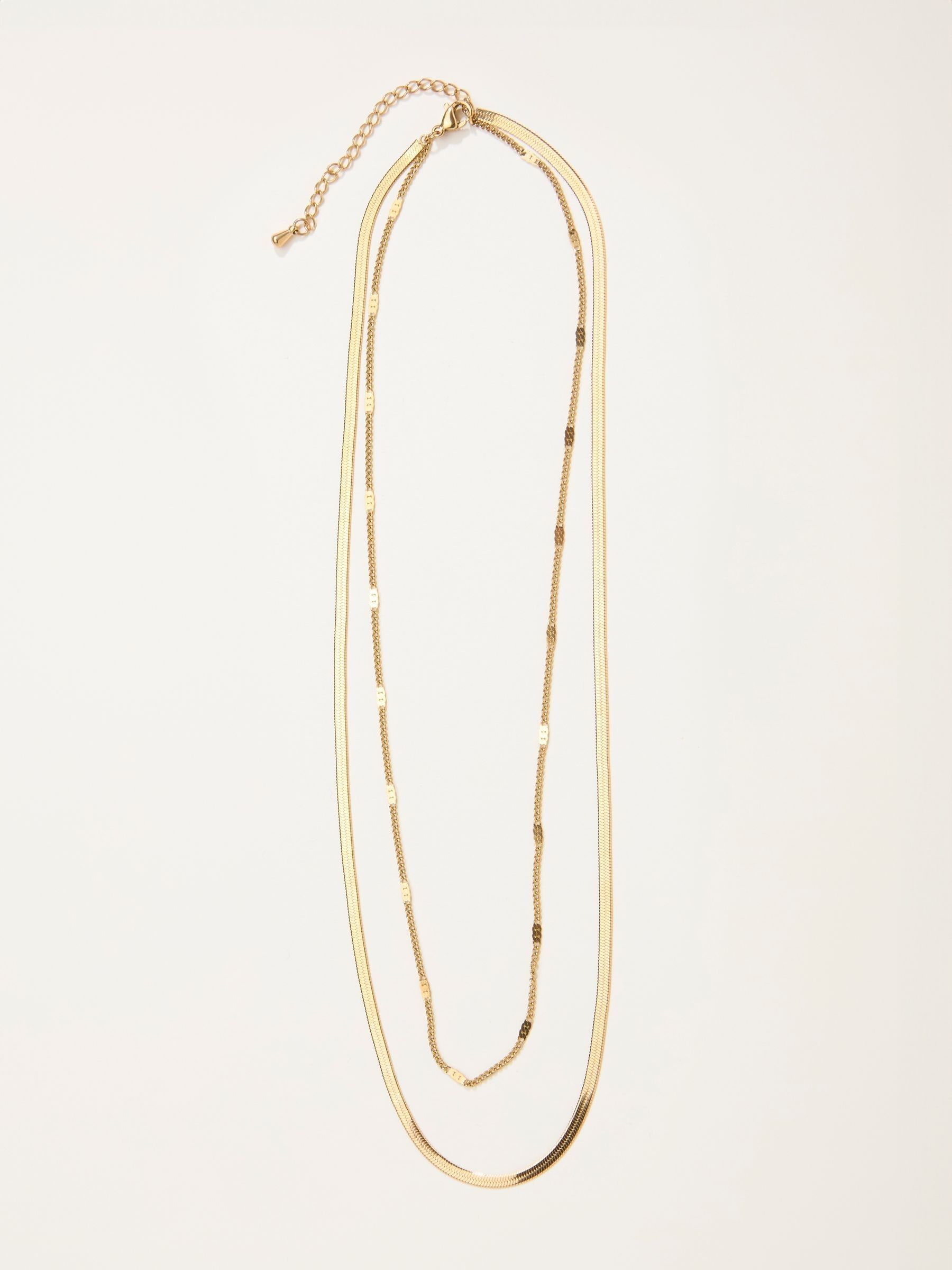 Fat Face - Necklace - Layered - Gold Tone - Waterproof