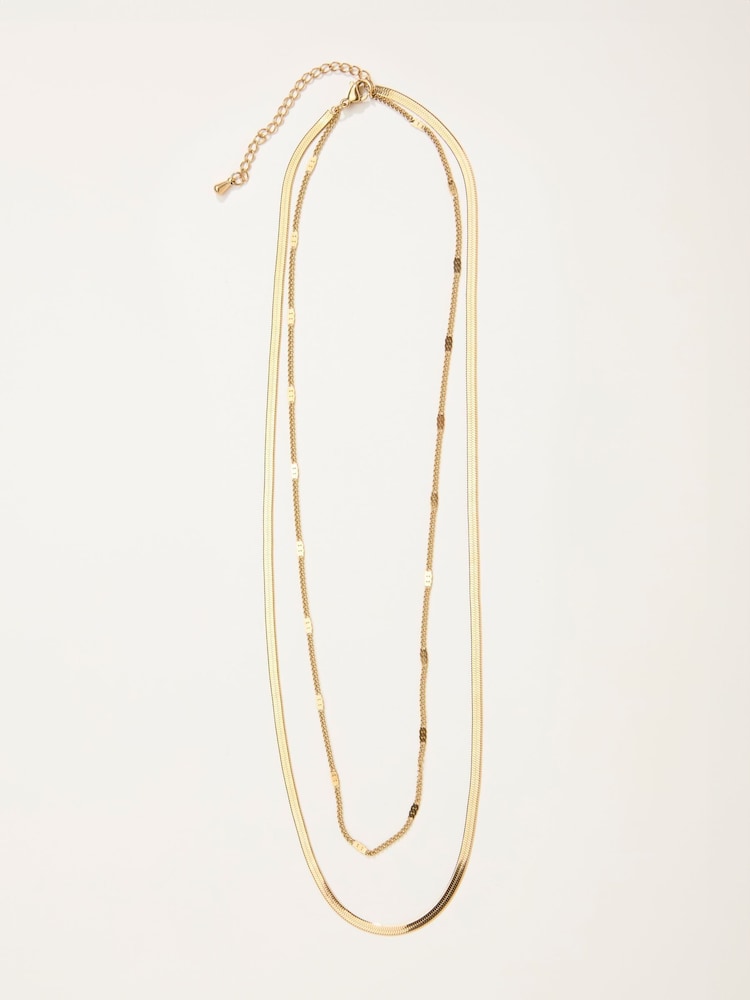 FatFace Gold Tone Waterproof Layered Necklace - Image 1 of 2 FatFace Gold Tone Waterproof Layered Necklace - Image 1 of 2