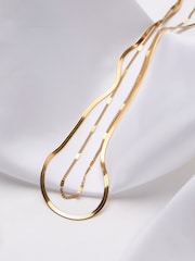 FatFace Gold Tone Waterproof Layered Necklace - Image 2 of 2