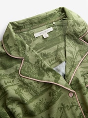 Laura Ashley Green Braysmith Toile Button Through Pyjamas - Image 5 of 7