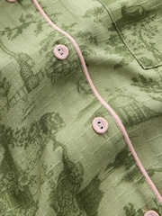 Laura Ashley Green Braysmith Toile Button Through Pyjamas - Image 6 of 7