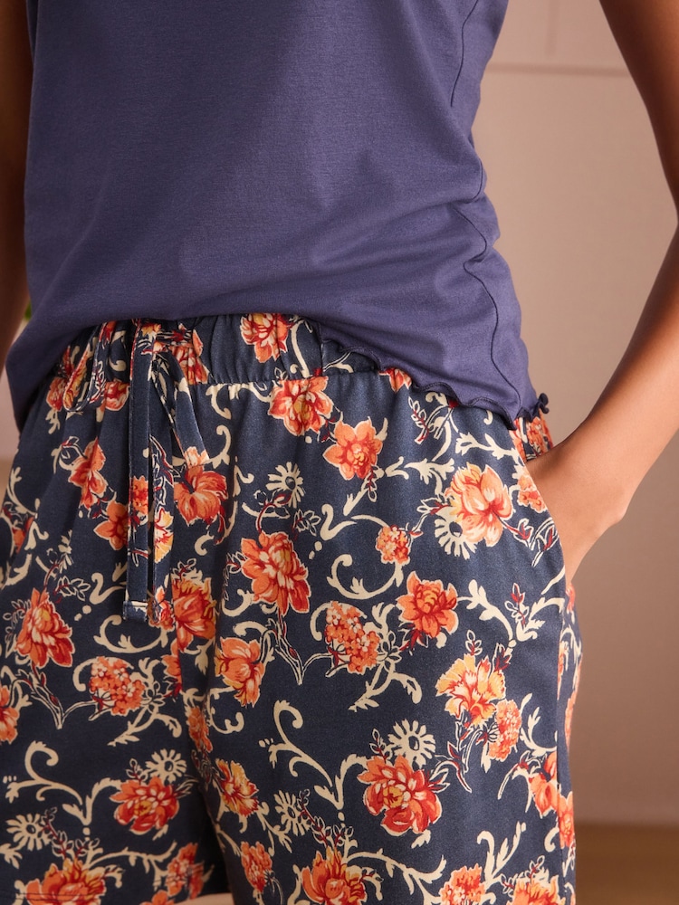 Laura Ashley Navy Swindale Short Pyjamas Set - Image 5 of 5 Laura Ashley Navy Swindale Short Pyjamas Set - Image 5 of 5