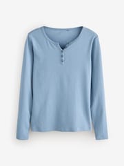 Laura Ashley Blue/Orange Cecelia Pumpkin Pointelle/Jersey Pyjamas - Image 7 of 10