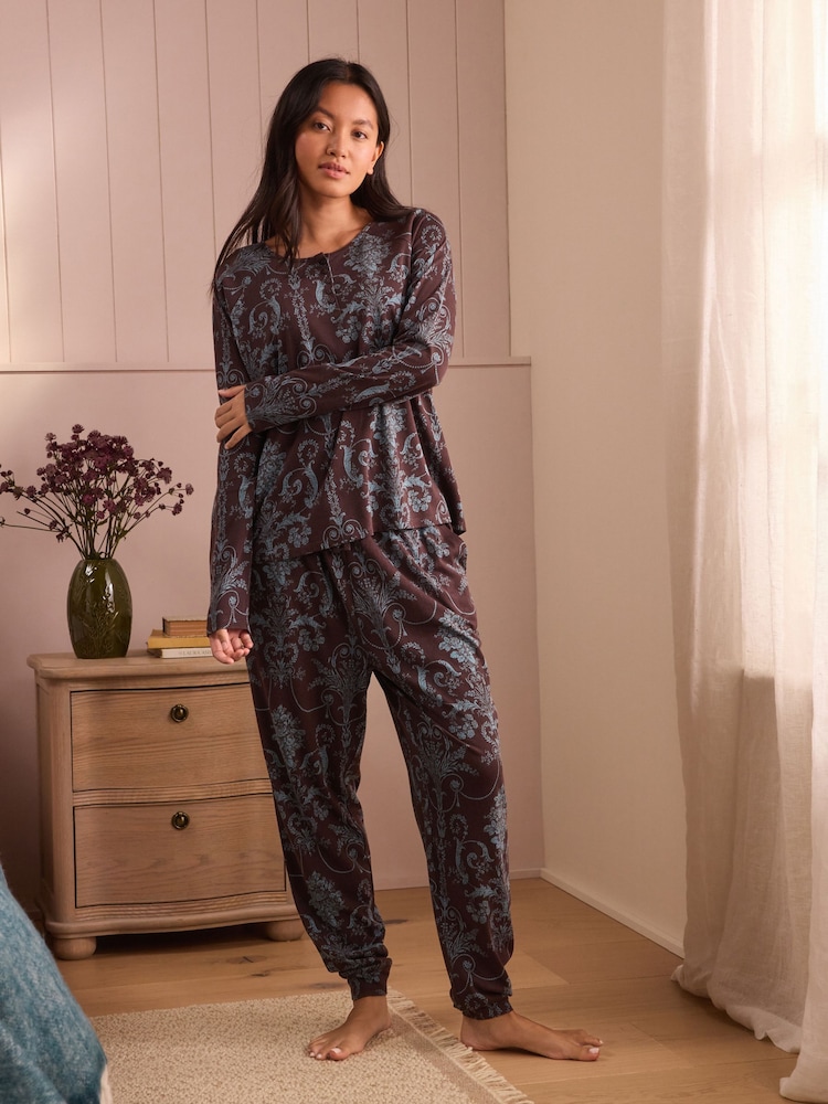 Laura Ashley Josette 平纹针织Twosie 睡衣 - 5的图像1｝